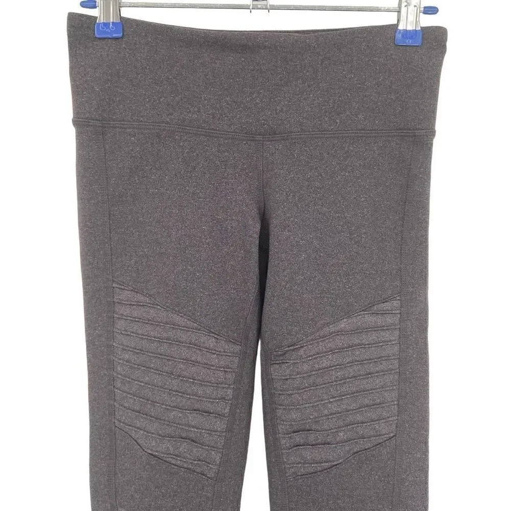 Alo Yoga Women Pants Moto Layered Mesh‎ Matte Stretch Leggings Gray XS